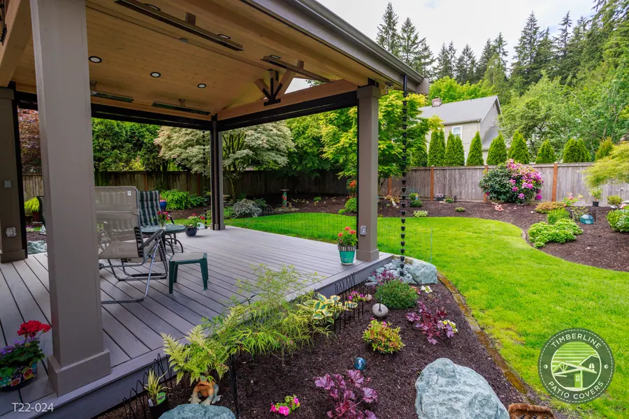 Premium patio cover with recessed lighting